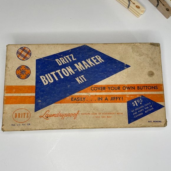 Vintage Dritz Button-Maker Kit and Majesty Tailor's Chalk - Picture 3 of 11